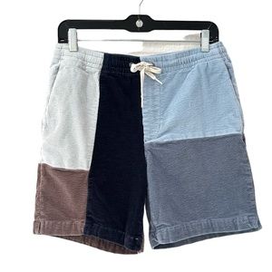 PacSun men’s corduroy shorts patchwork colorblock volley style pull on Small